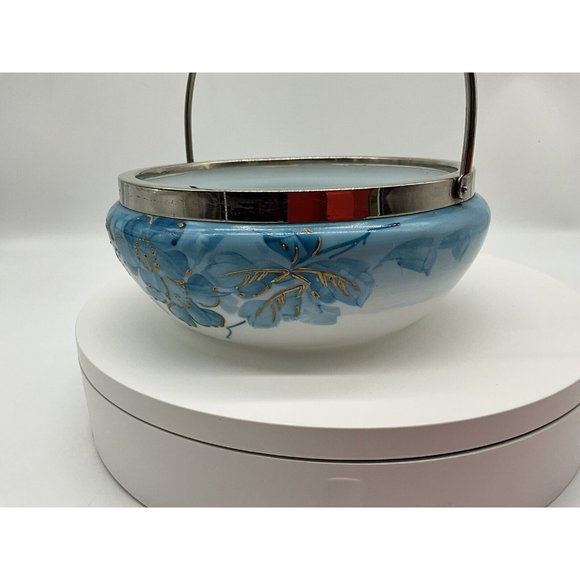 Hand Painted Satin Glass Bon Bon Dish - Picture 8 of 16